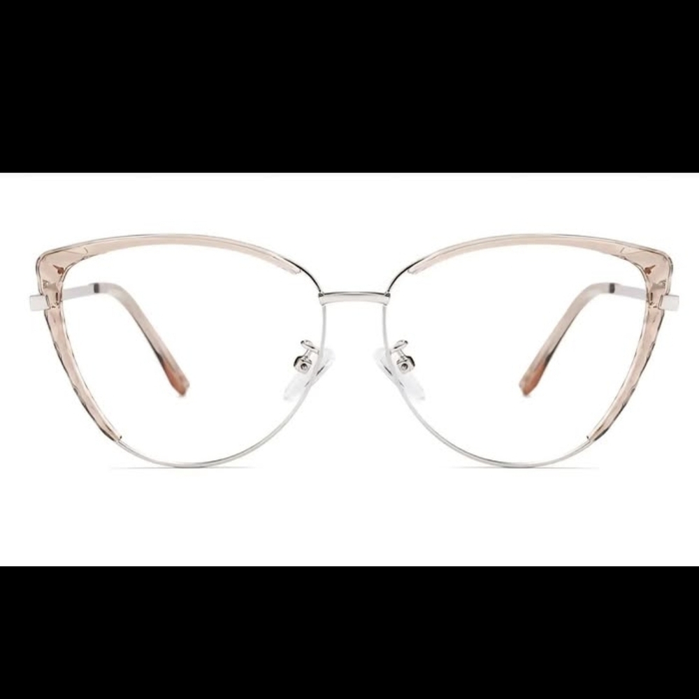 Elegant Tawny beige transparent clear Cat-Eye Glasses Frame